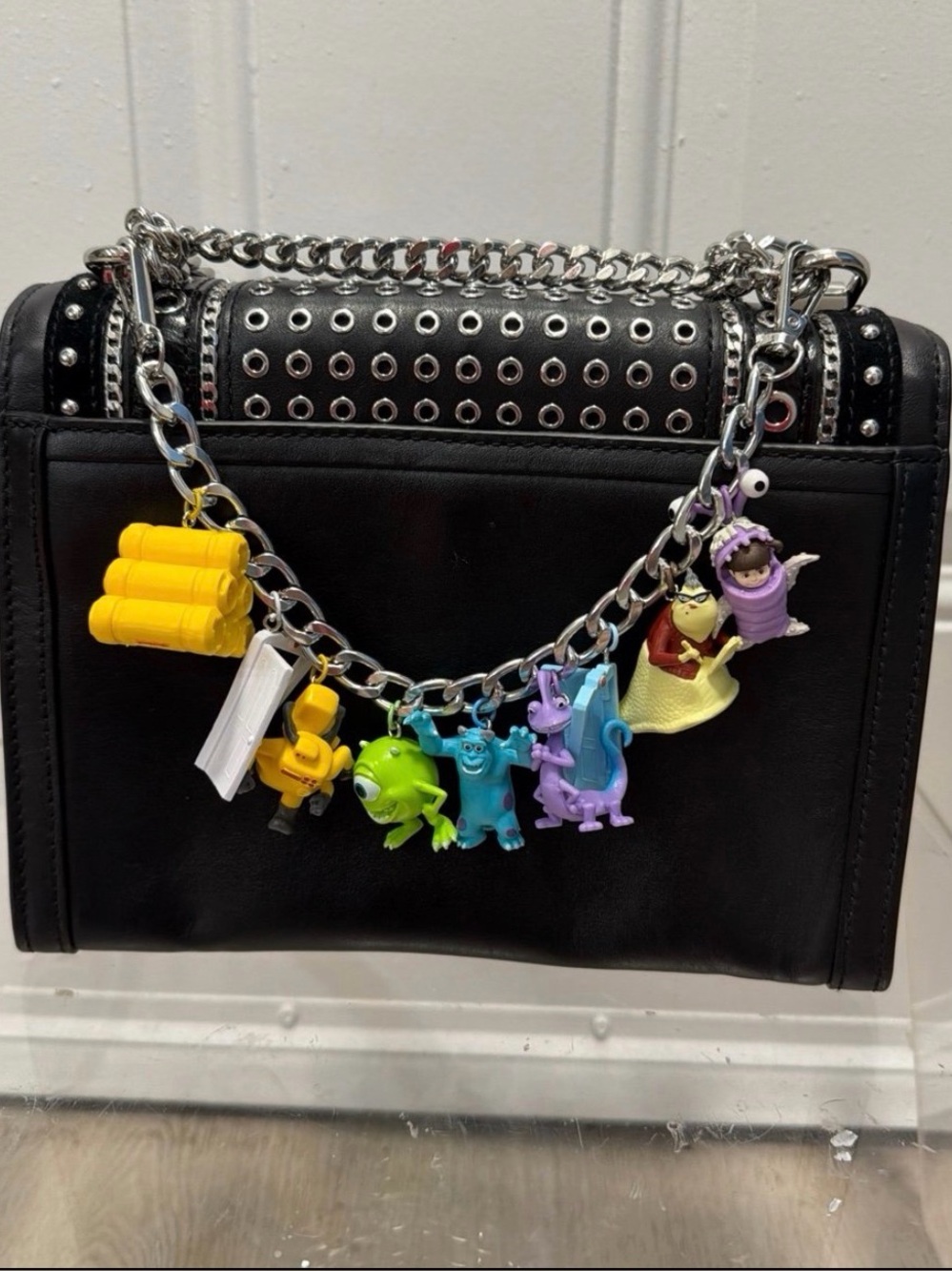 NEW Handmade Disney Monsters Inc. 12” Silver Flat Metal Purse Chain